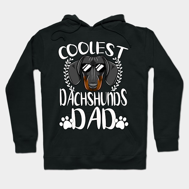 Glasses Coolest Dachshunds Dog Dad Hoodie by mlleradrian